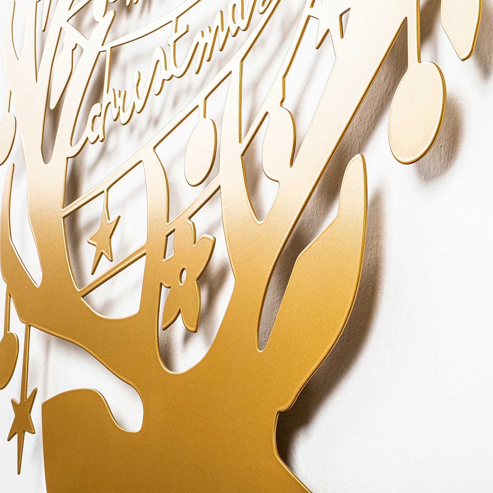 Aksesor dekorativ metalik për mur, Wallity, ngjyrë ari, XMASGOLD - 026