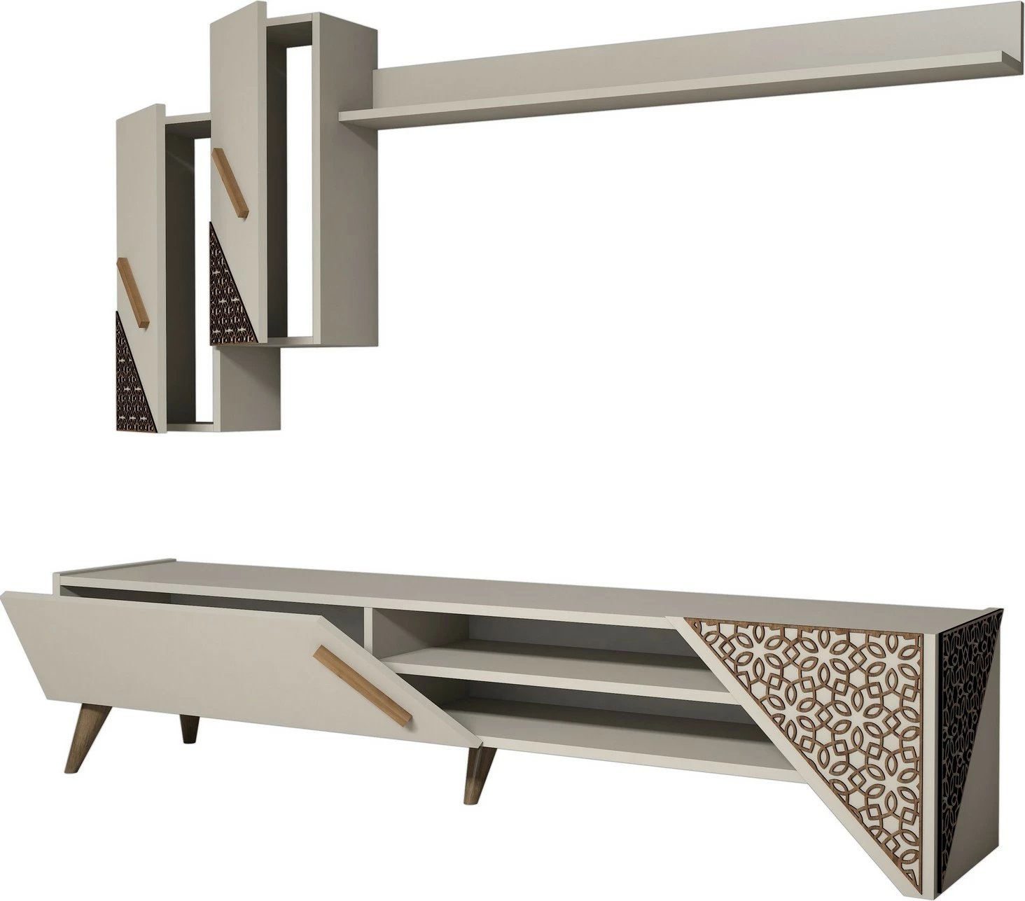 Komodë TV Hanah Home, Beril, ngjyrë krem