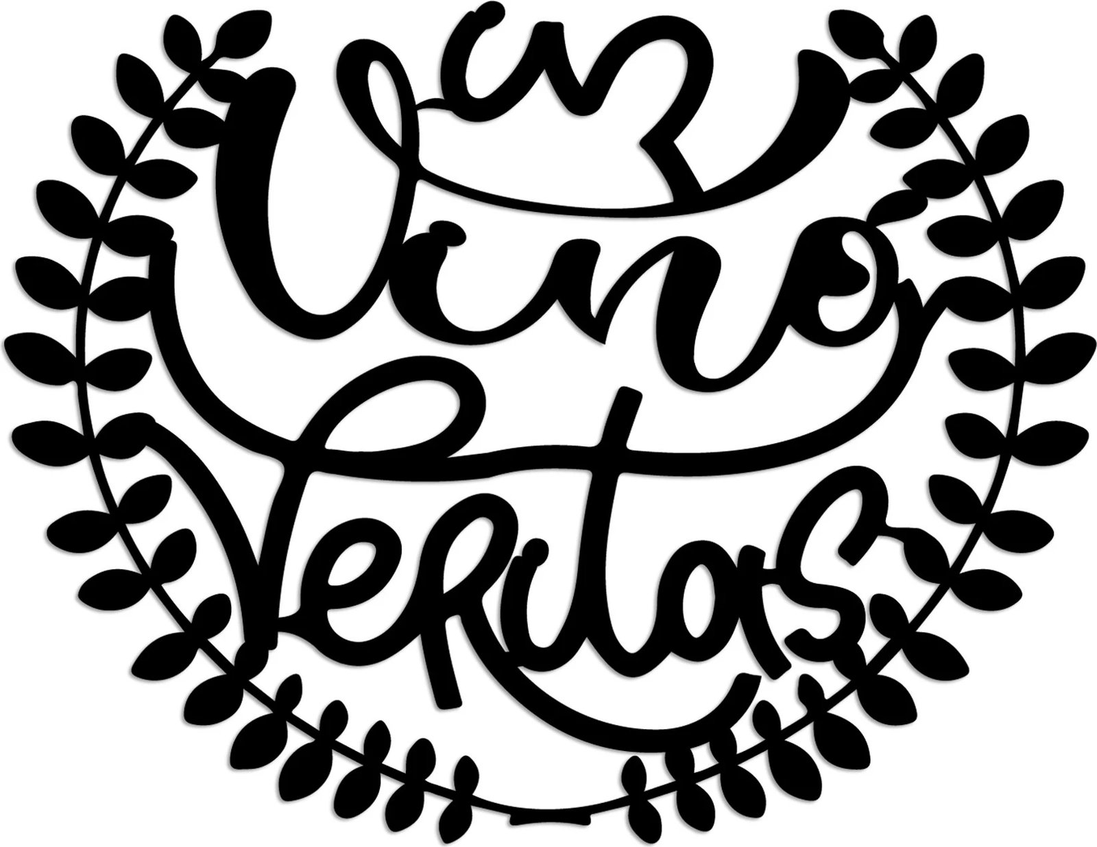 Aksesor dekorativ metalik për mur, Wallity, Veritas 4, ngjyrë e zezë, 56x44cm