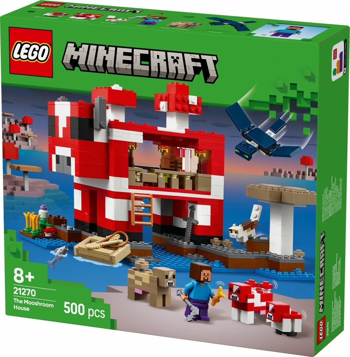 Set LEGO Minecraft Mushroom Cow House 21270, 500 pjesë