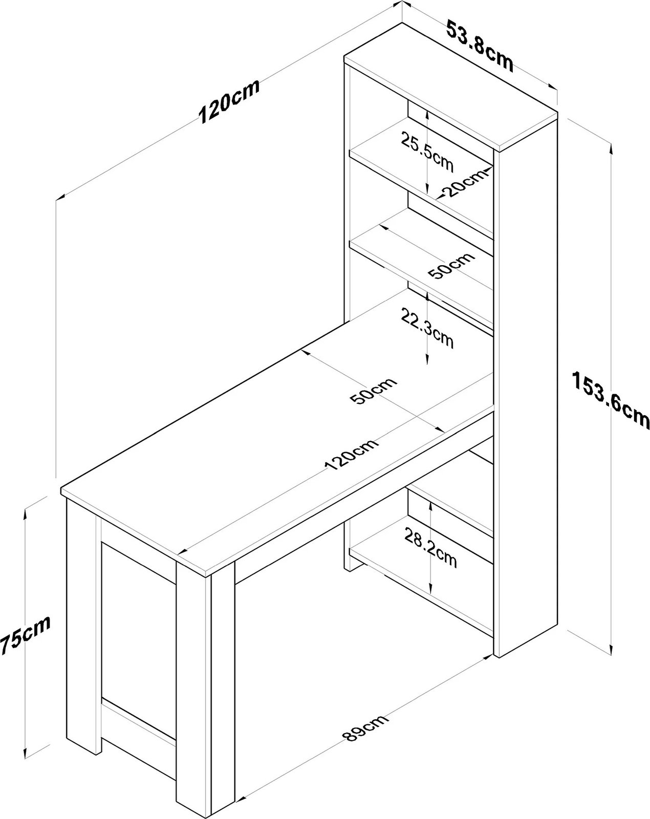 Tavolinë grimi Hanah Home, BJ113 - 2621, ngjyrë arre dhe e bardhë