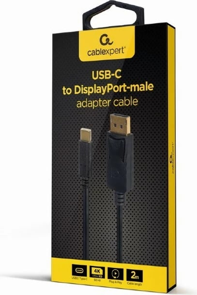 Kabllo/adaptues Gembird A-CM-DPM-01, USB-C në DisplayPort, 2m, e zezë
