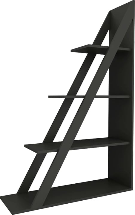 Raft librash këndor modern, ngjyrë antracit, 100x30x150 cm