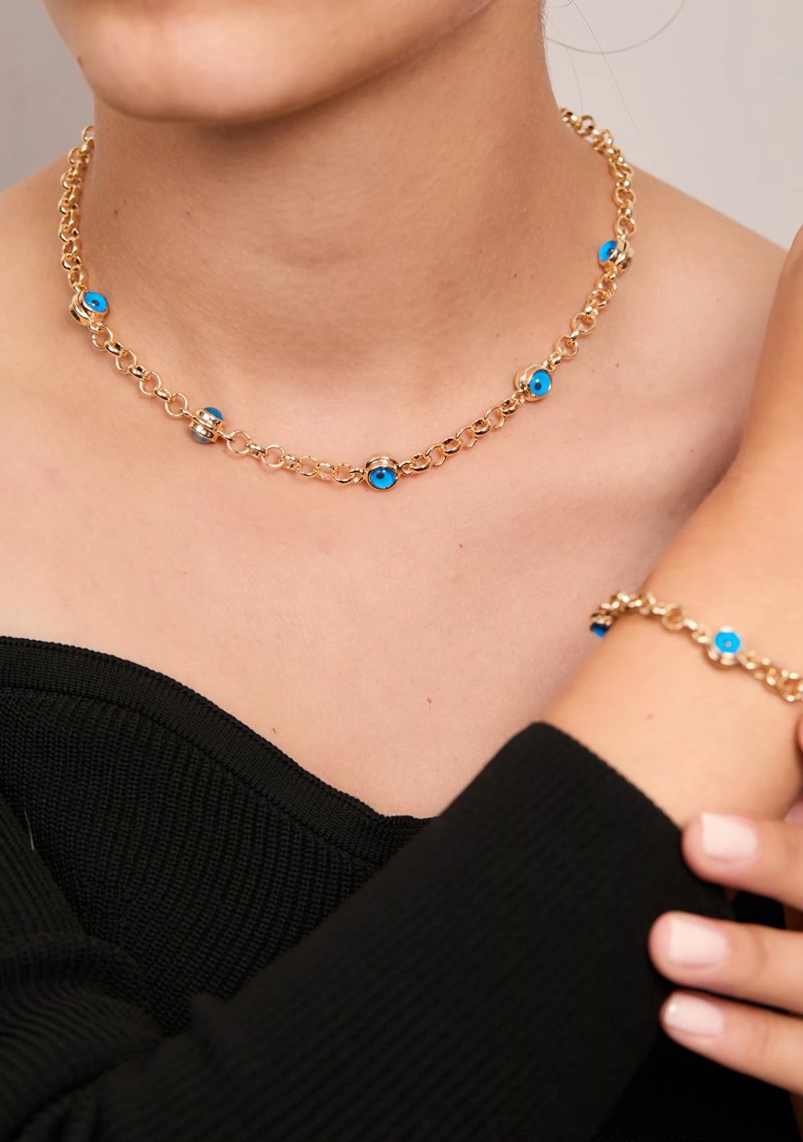 Set varëse dhe byzylyk metalik, ngjyrë ari, Elika, CSET9952