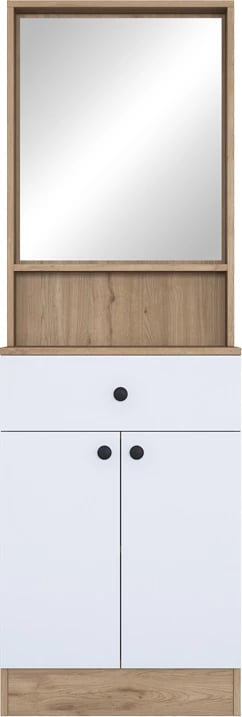 Mobilje hyrëse Rockder, ngjyrë e bardhë-natyrale, 60x35.5x182.8cm