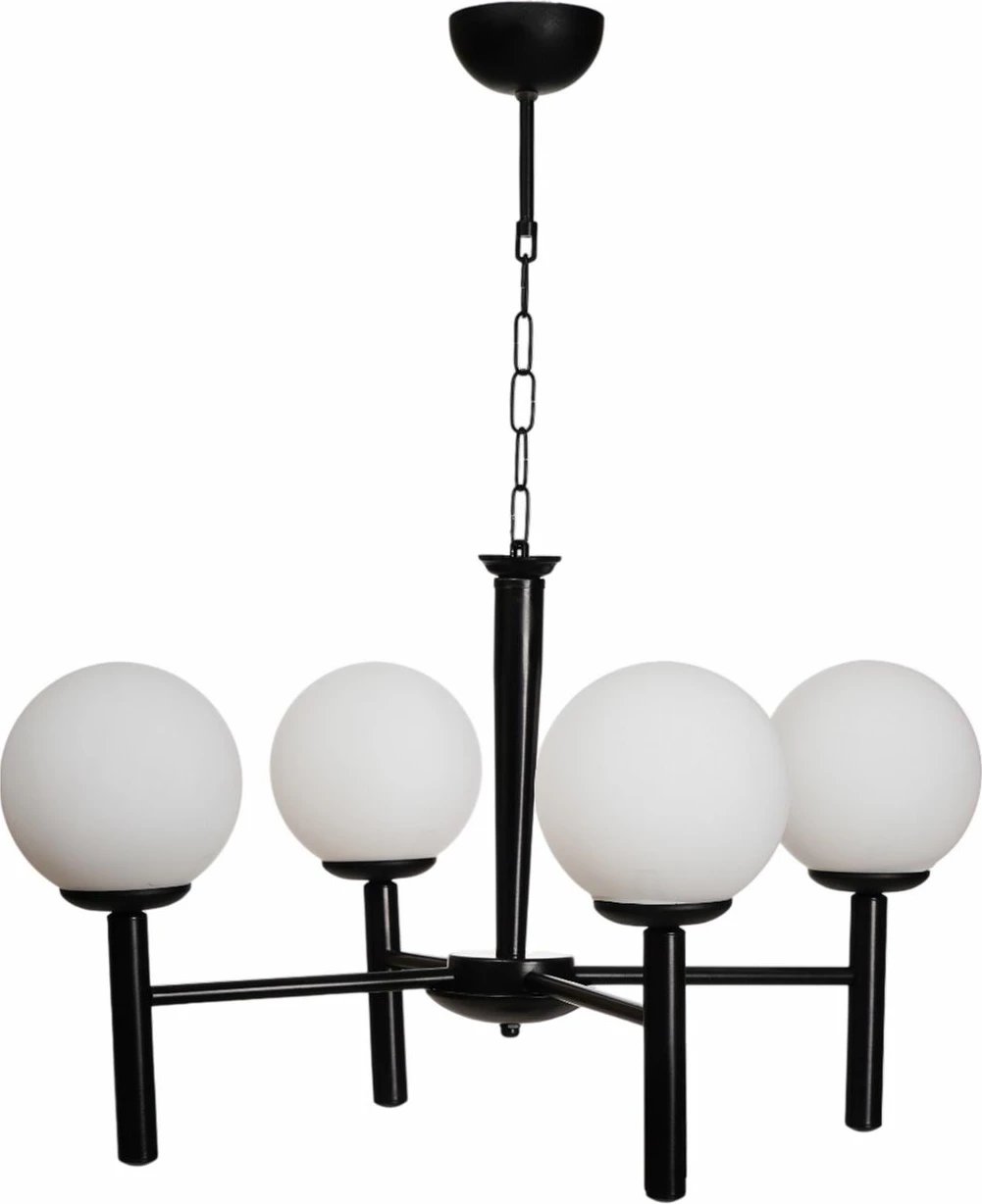 Llambadar Opviq, 8978-4, metal dhe qelq, ngjyrë e bardhë dhe e zezë