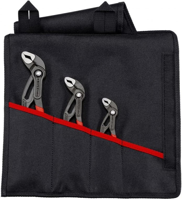 Set darash Knipex Cobra, 3 copë, me çantë tekstili, e zezë