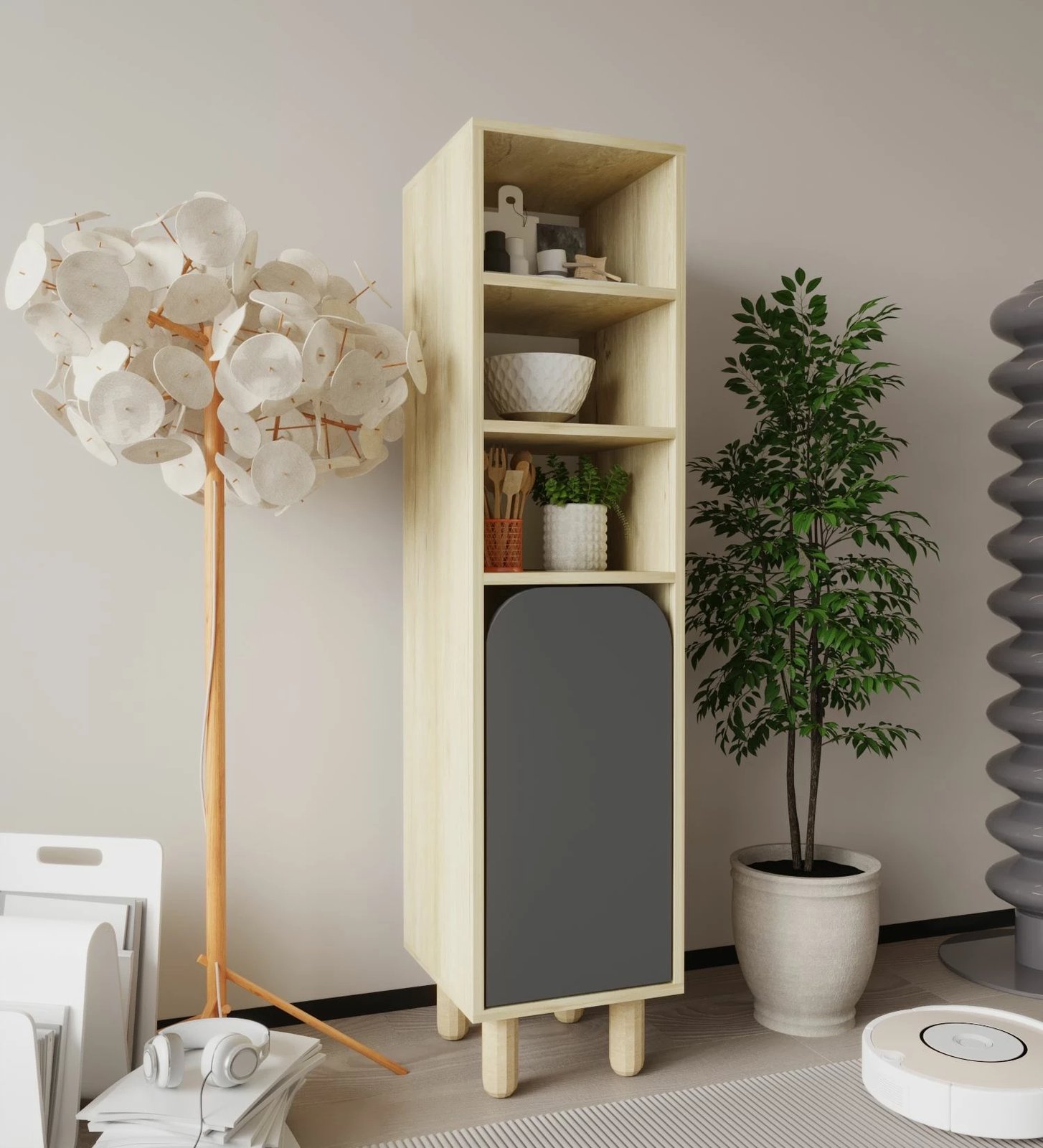 Dollap shumëpërdorimësh Skye Decor, Parma 1, ngjyrë lis safir, antracit