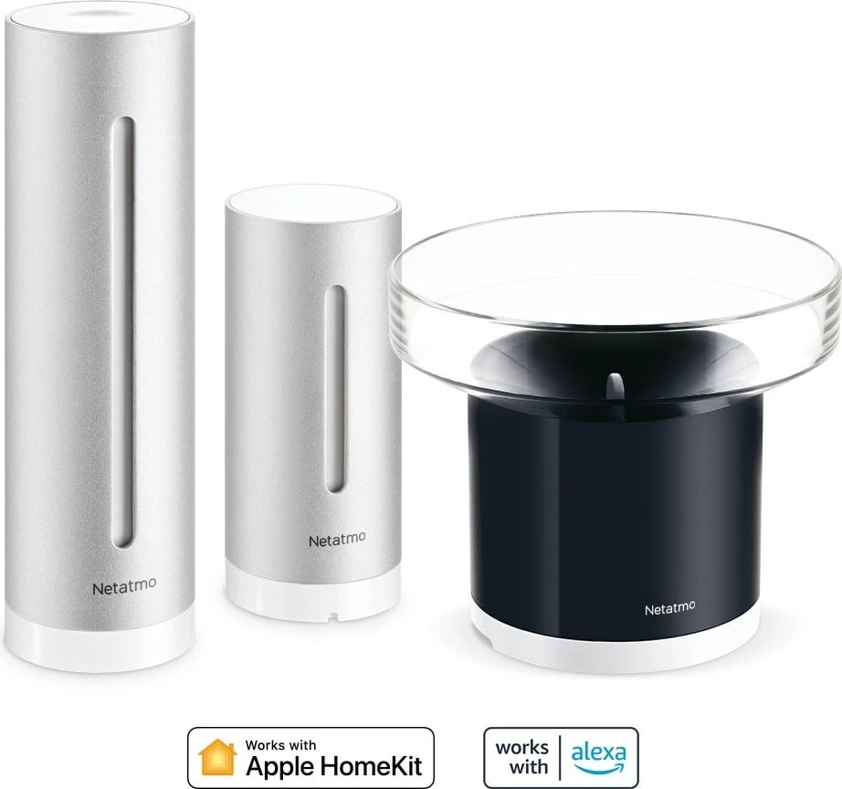 Stacion moti Netatmo Smart Home me matës shiu, Argjendtë