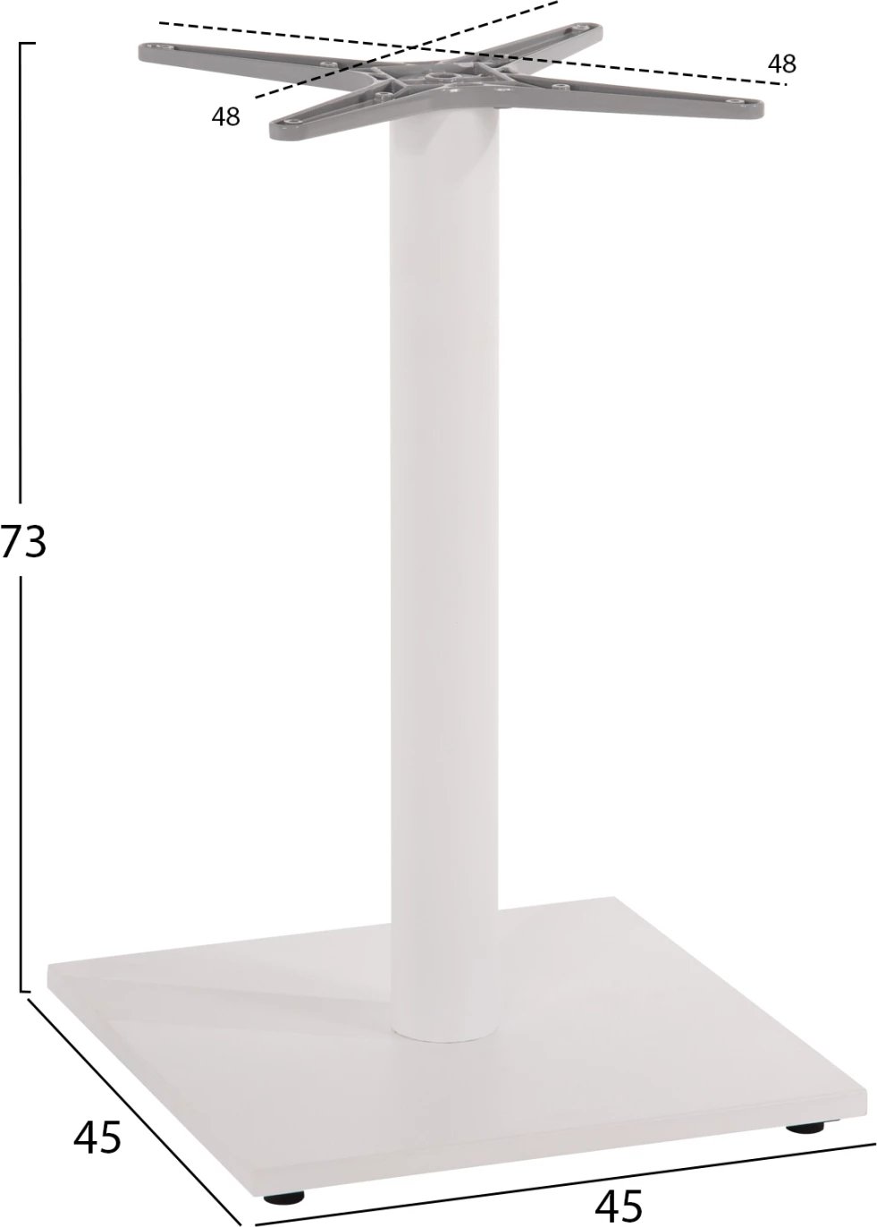 Bazë për tavolinë, ngjyrë e bardhë mat, FH475.02, 45x45x73H cm