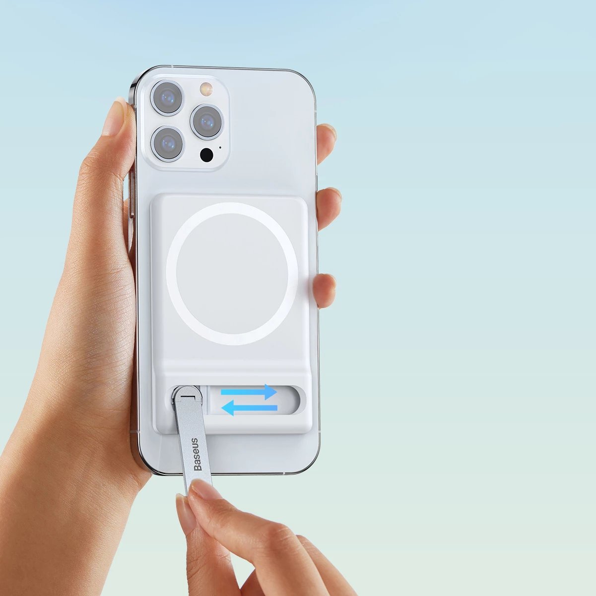 Mbështjellës Baseus LUXZ010002 me mbajtëse magnetike, i bardhë