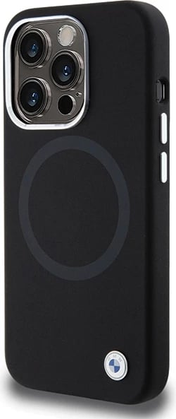 Mbështjellës BMW Signature Liquid Silicone MagSafe për iPhone 15 Pro Max, i zi