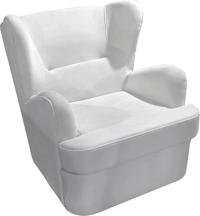 Fotel Regalo kadife, ngjyrë e bardhë, 75x88x85cm