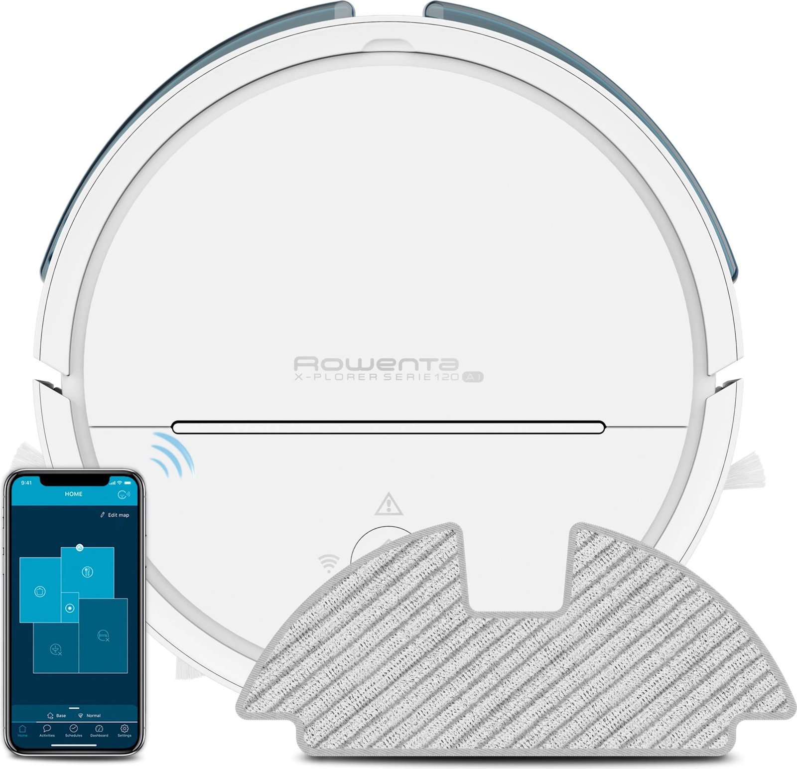 Fshesë me korrent robot, Rowenta RR7867WH, depozitë 0.70L, bateri 120 min, e bardhë