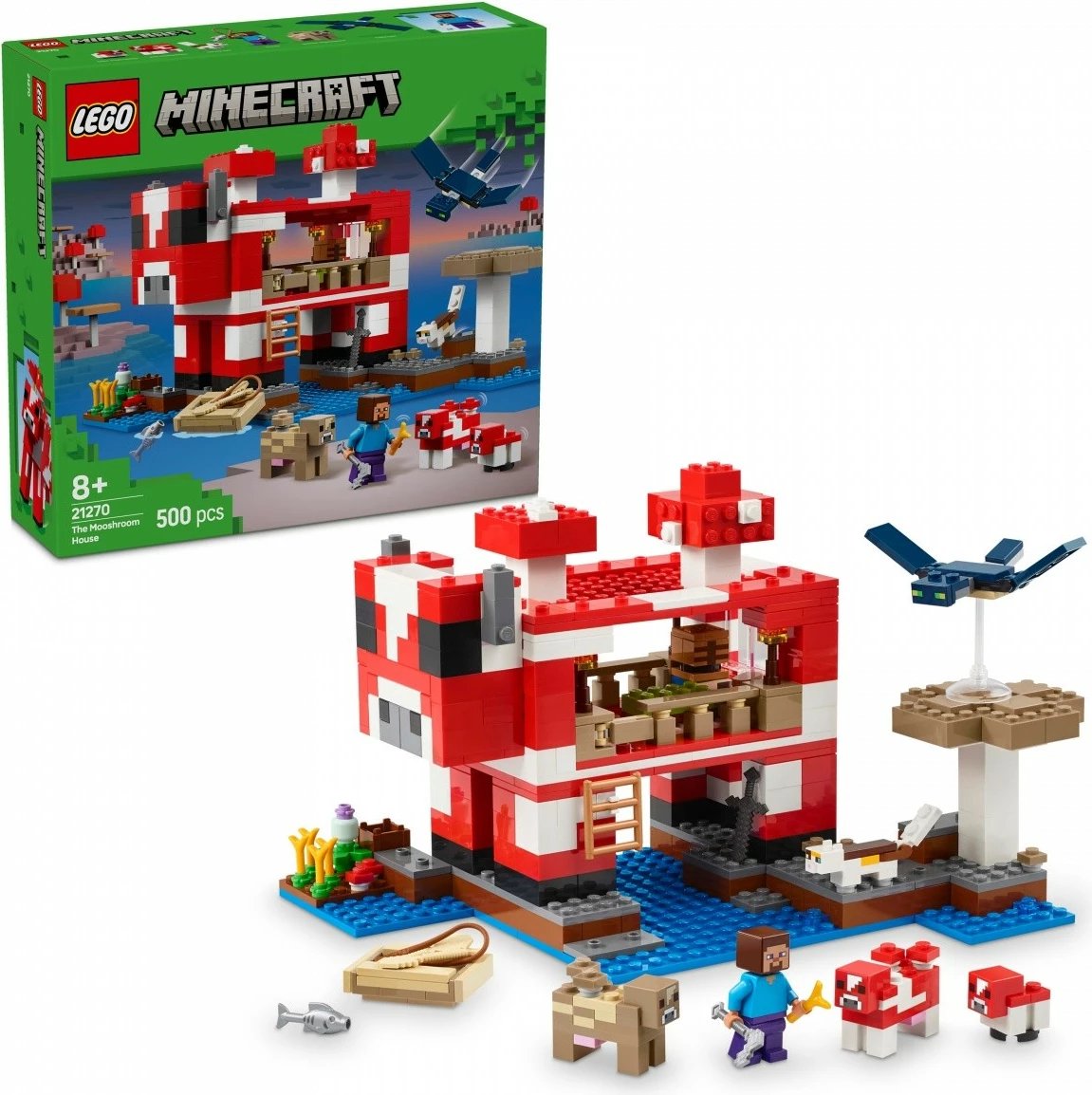 Set LEGO Minecraft Mushroom Cow House 21270, 500 pjesë