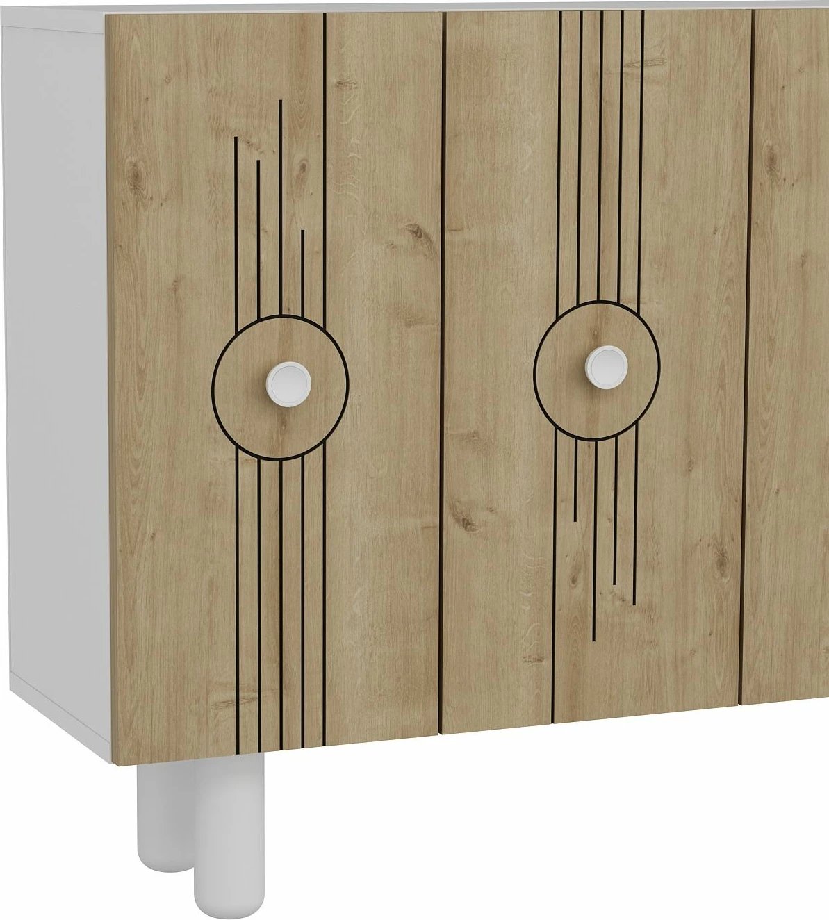 Konsol Skye Decor, Fraud Bohem KM120, e bardhë, lisi sapphire