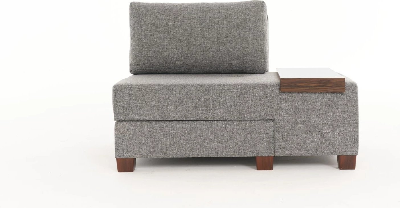 Krevati-kolltuk një vendësh, Atelier del Sofa, liri Perenna, anë e djathtë, ngjyrë gri