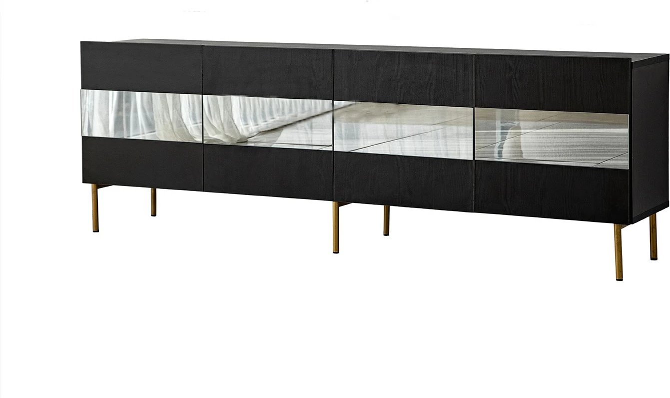 Komodë TV Skye Decor, ngjyrë ari dhe fume, Leon