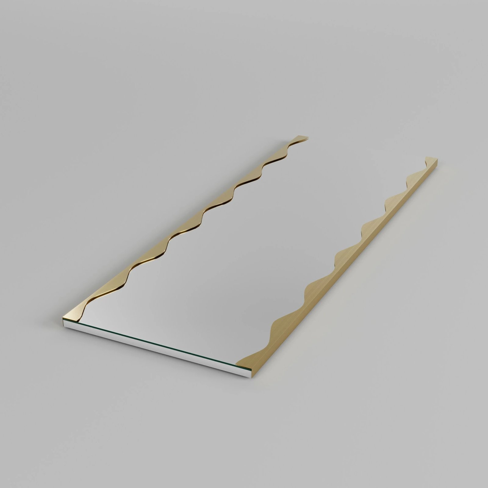 Pasqyrë metalike Melodia, ngjyrë ari, 50x140cm