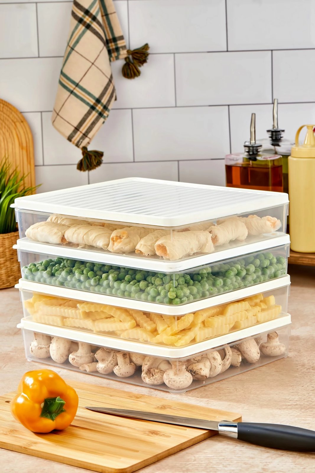 Set kuti plastike për organizim, të bardha, 4 copë, VİTABOX4'LÜ-BEYAZ, 2.8L