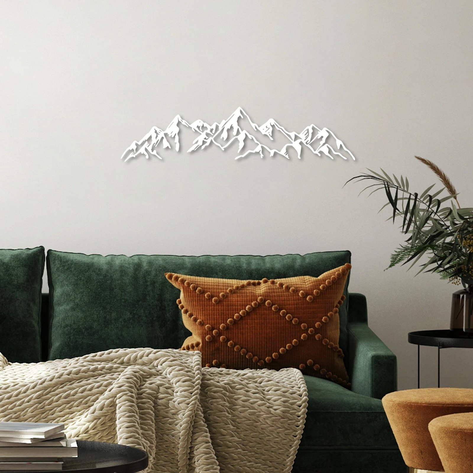 Aksesor dekorativ metalik për mur, pamje mali, Wallity, Mountain View - 2