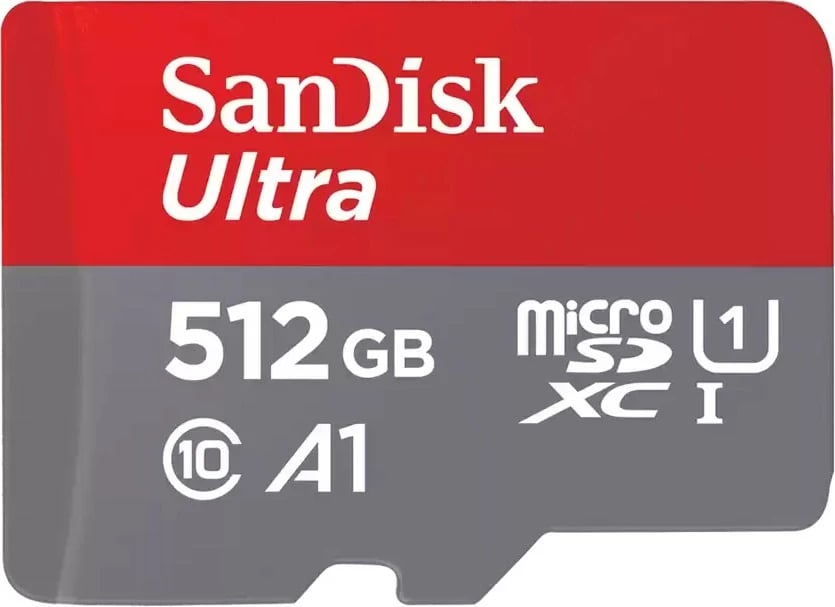 Kartelë memorie Sandisk Ultra microSDXC 512GB, gri/kuqe