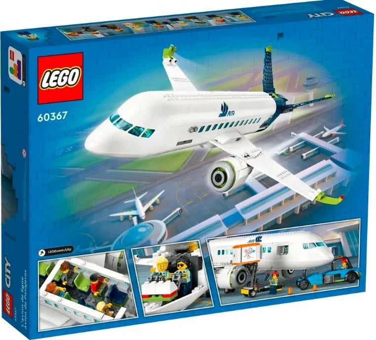 Set blloqe LEGO City 60367 Passenger Airplane, 913 pjesë, i bardhë/blu
