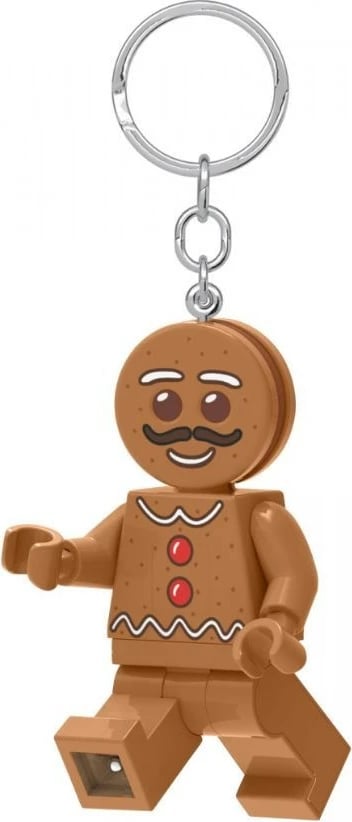 Mbajtëse çelësash LEGO Gingerbread Man me dritë LED, LGL-KE182, kafe