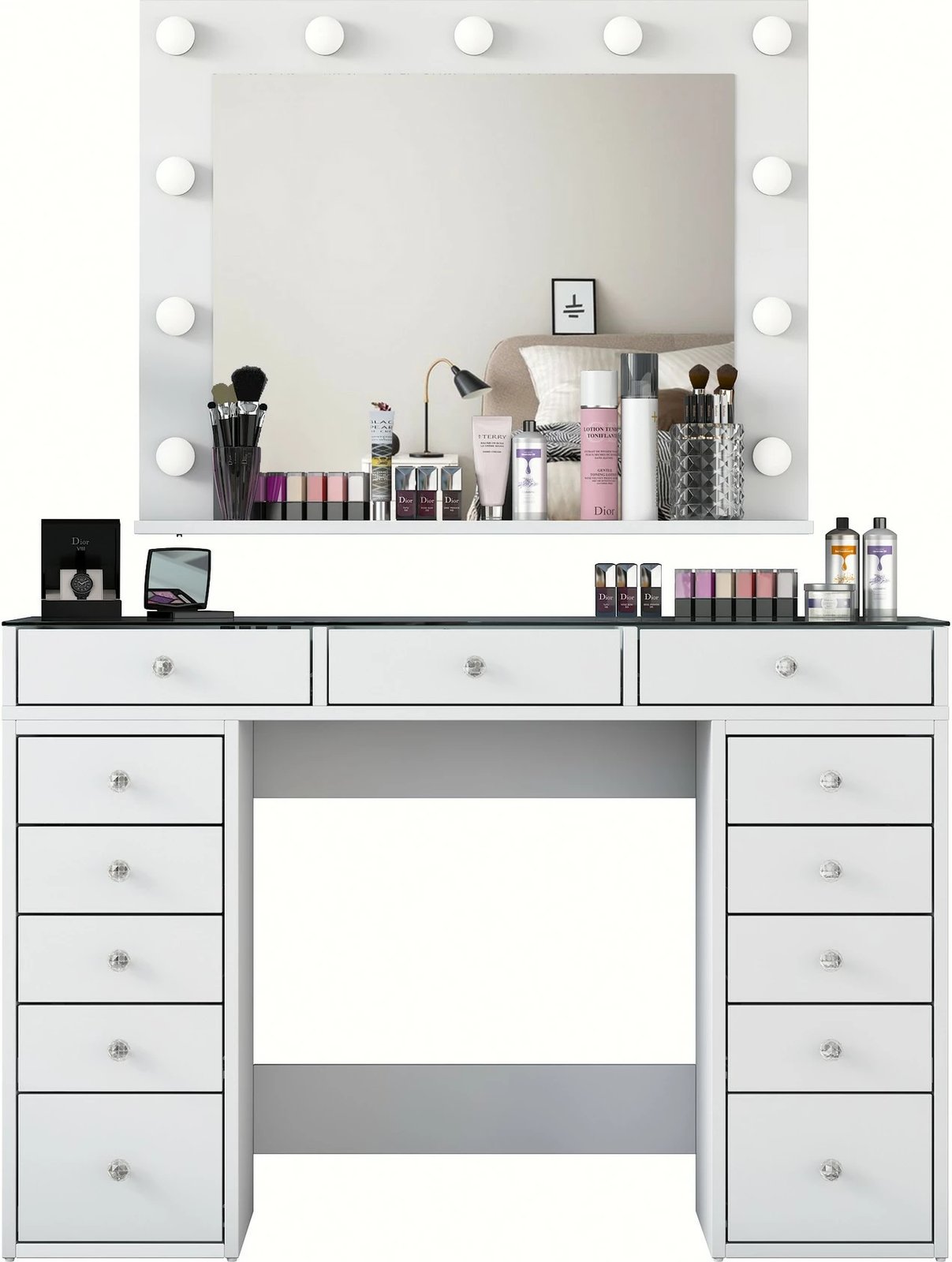 Tavolinë grimi, ngjyrë e bardhë, Skye Decor, BJ118 - 2789