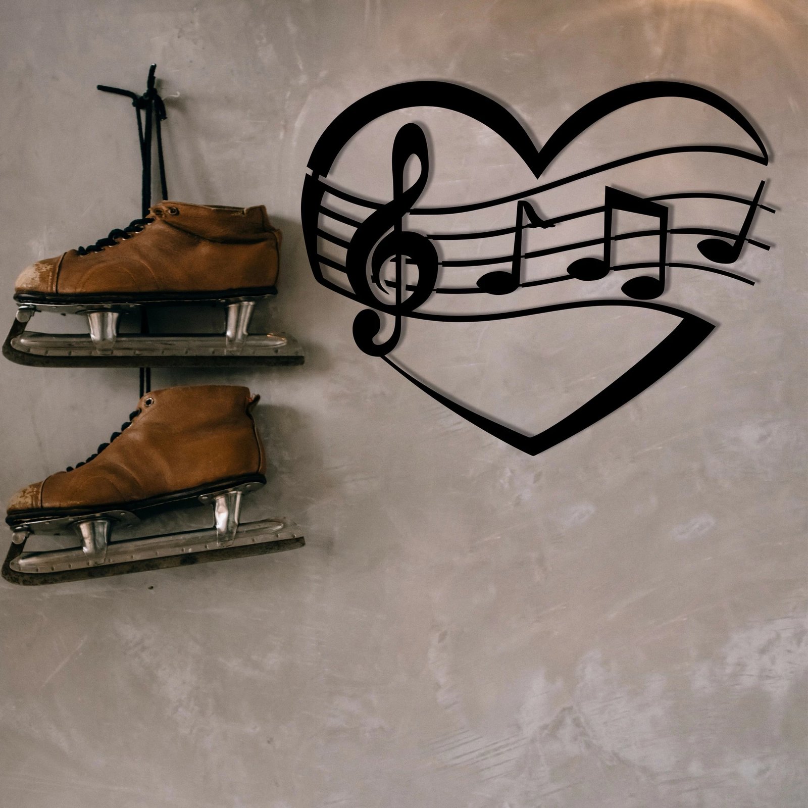 Aksesor dekorativ metalik për mur, Wallity Deryadil, ngjyrë e zezë, 45x36cm