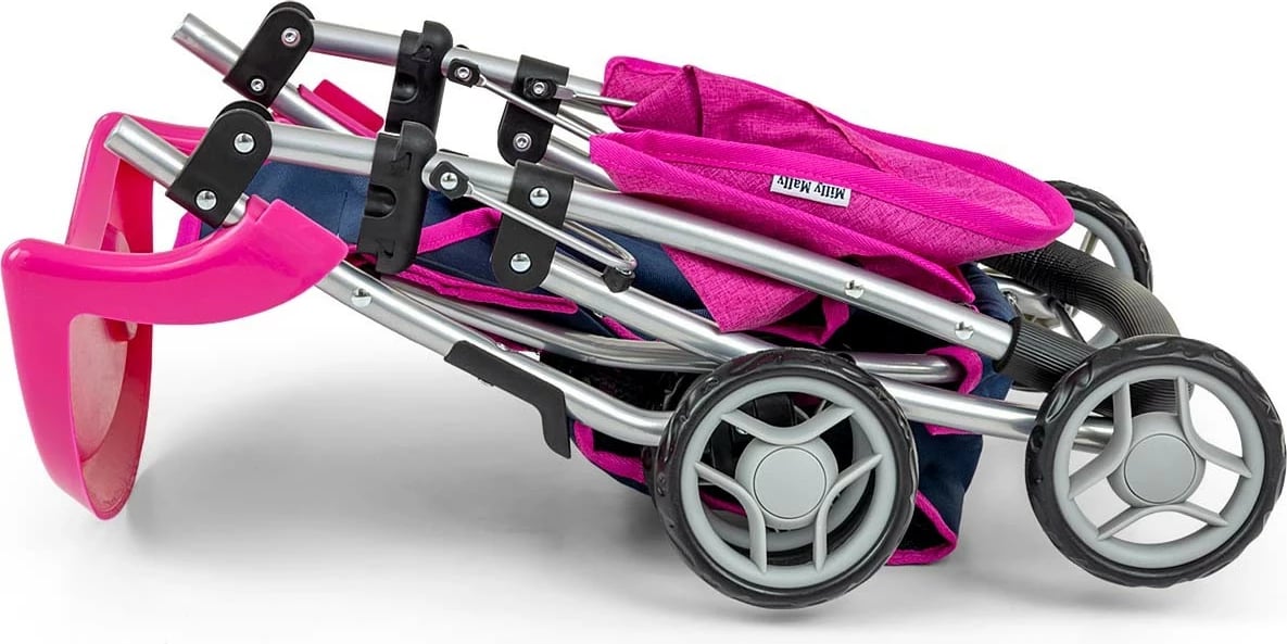 karrocë për kukulla, Milly Mally Kate Prestige 4752, për kukulla deri 50 cm, rrota rrotulluese, tabaka e heqshme, blu navy