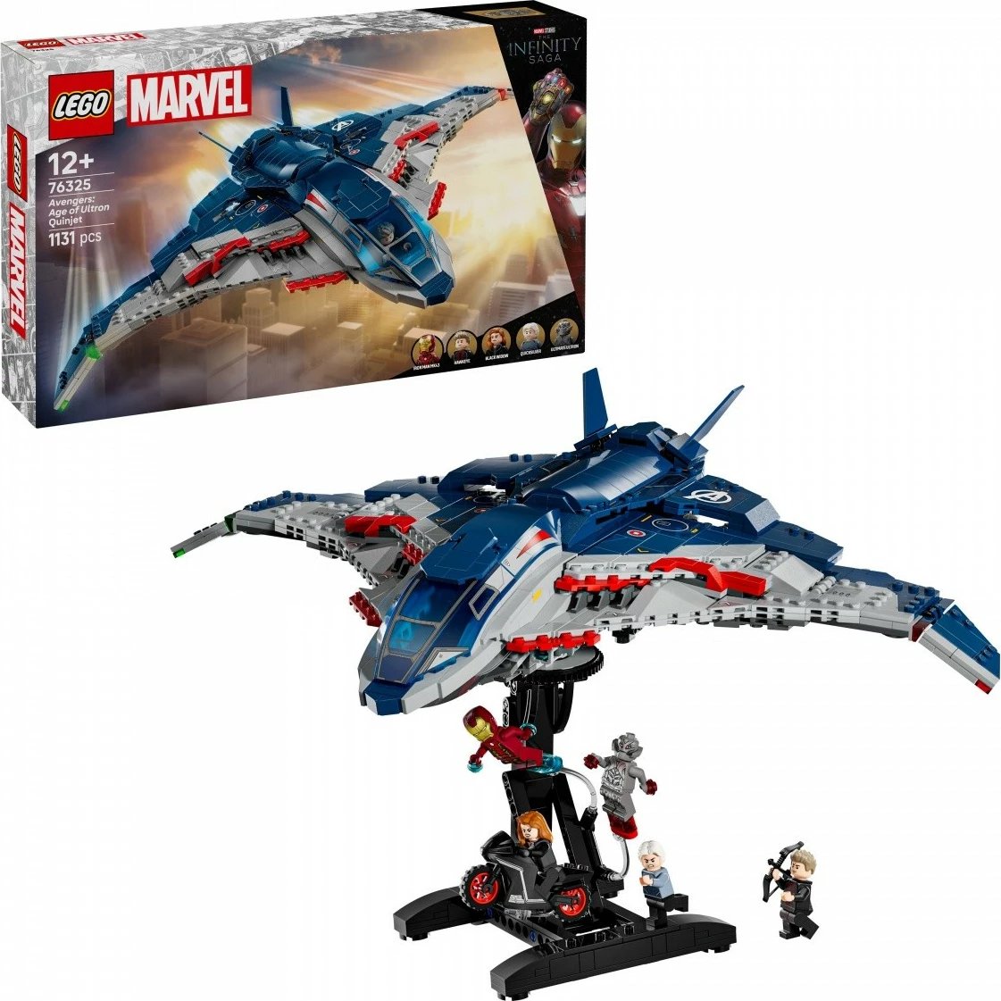 Set LEGO Marvel Super Heroes Quinjet 76325, 1131 pjesë, me 5 minifigura