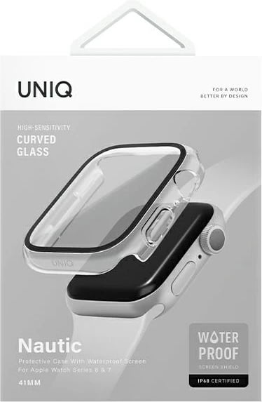 Mbështjellës UNIQ Nautic për Apple Watch Series 7/8/9 45mm, transparent