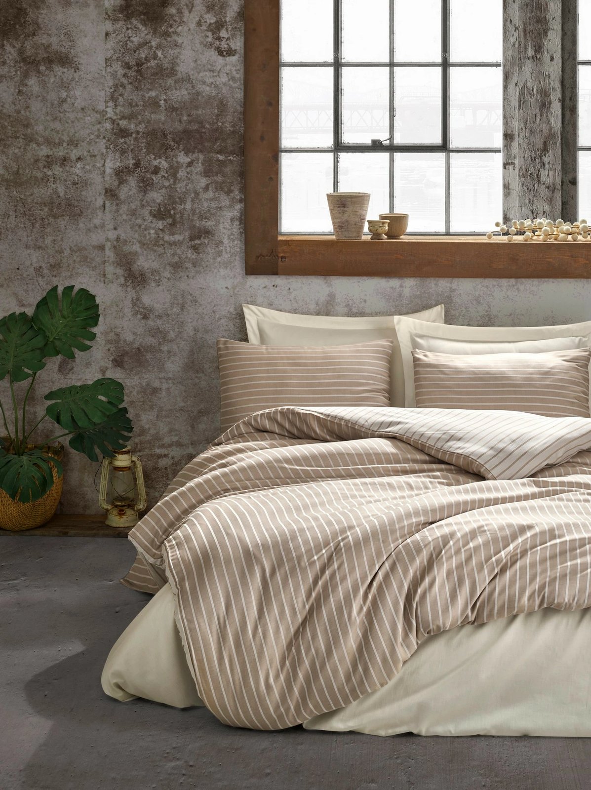 Set mbulesash për jorgan dopio, bambu, ngjyrë mink, L'essentiel