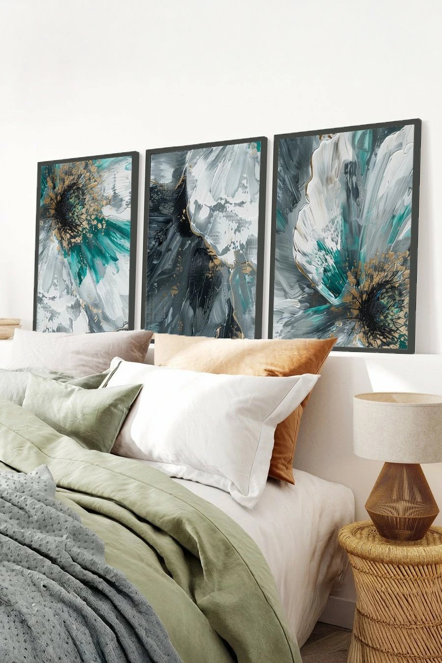 Pikturë dekorative me kornizë MDF (3 copë), Wallity, Huhu472S, 30x40