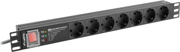 Kasë energjie Lanberg PDU-PRO-07F-0200-BK, 7x Schuko, 1U, 16A, 2m, e zezë