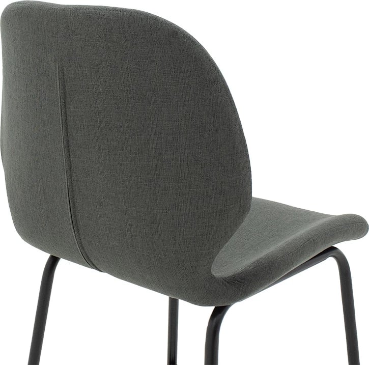 Karrige për bar Impel, këmbë metalike të zeza, material stof ngjyrë gri e errët