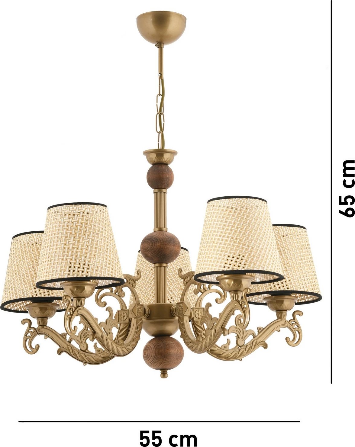 Llambadar Opviq, Fiona Coral, dru, ngjyrë ari, e bardhë, krem