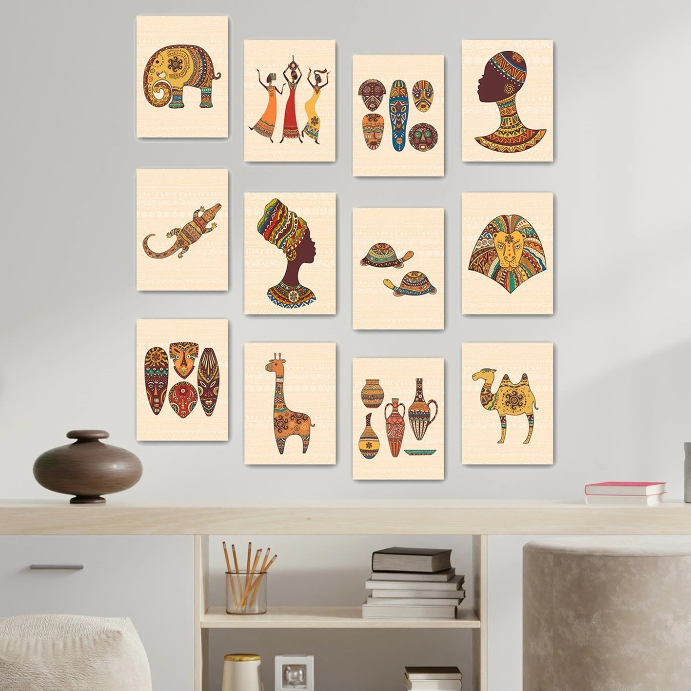 Piktura dekorative MDF (12 copë), Wallity, 12MDF19YS