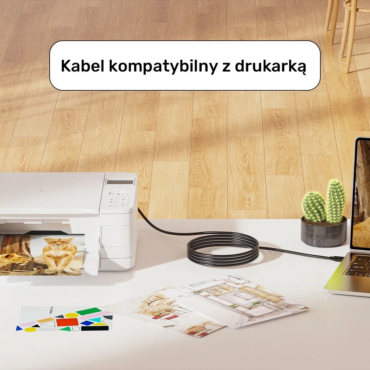 Kabëll Unitek, USB-C në USB-B 2.0, 5m, i zi