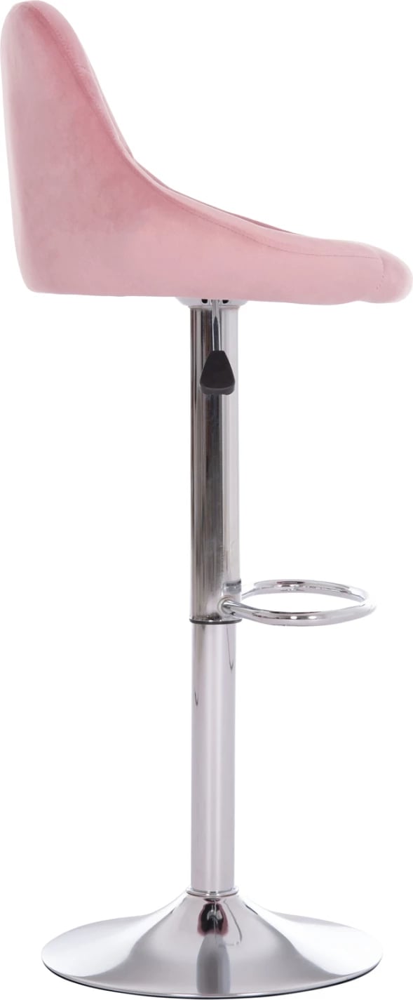 Karrige për bar ROSE, kadife rozë e zbehtë, bazë e kromuar, set prej 2 copë, 48x45x105cm