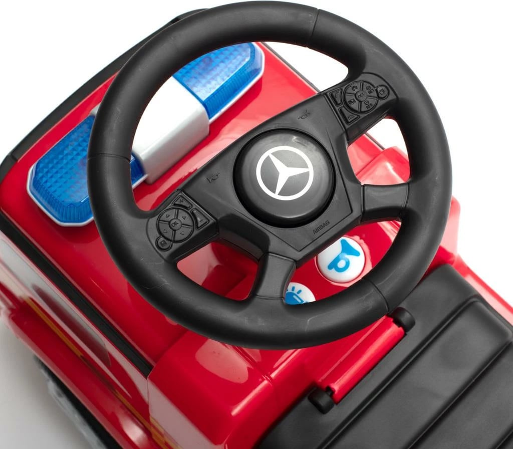 Makinë lodër me shtytje, Baby Mix, Mercedes HASICI, deri 25 kg, me drita e tinguj, 12m+, e kuqe