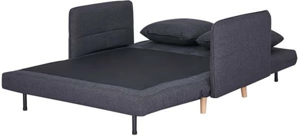 Divan Nexdeco Rome dy vendësh, shtrat, Gri e Errët