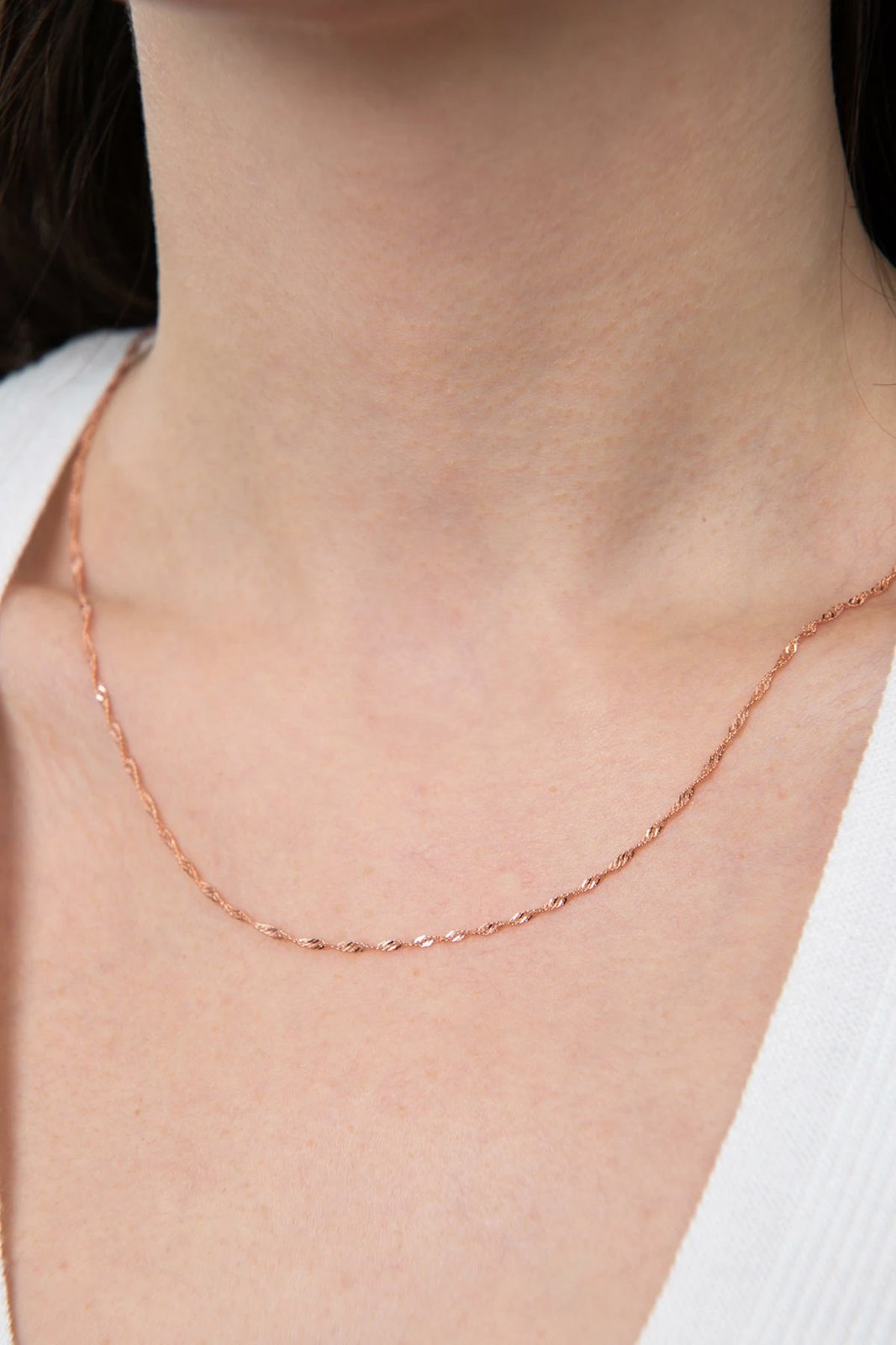 Qafore argjendi, ngjyrë rozë gold, Elika Silver, ESK2152R