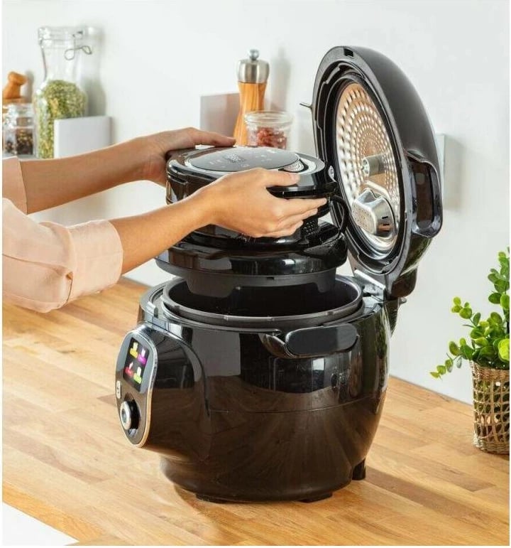 Kapak Extra Crisp për Cook4me, Tefal, EY150830, 4 funksione automatike, temperaturë 70-200°C, ekran digjital, i zi