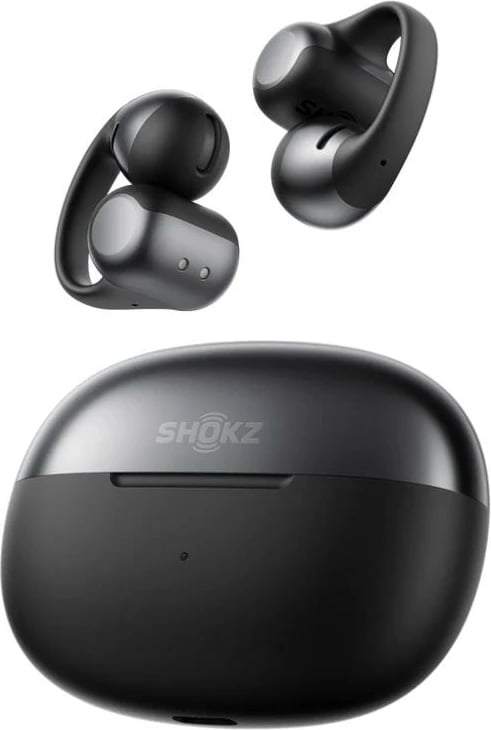 Kufje sportive pa tel Shokz OpenDots One (E310BK) open-ear, Bluetooth, rezistente ndaj djersës, të zeza