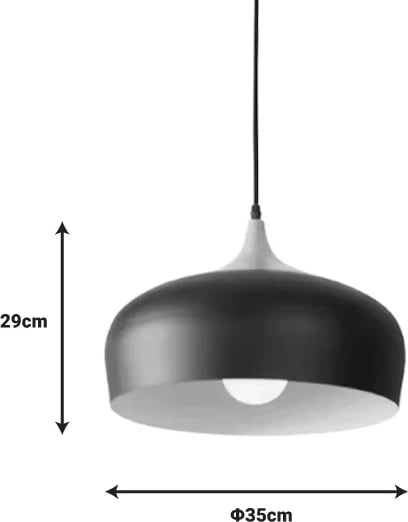 Llambë tavani Pedrity, metal i zi, D35x29cm Llambë tavani Pedrity, metal i zi, D35x29cm