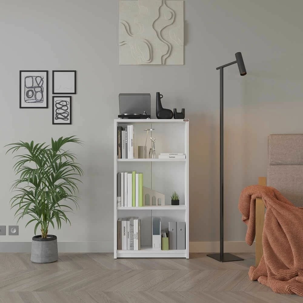 Raft librash Hanah Home, Ktp-130-Bb-1, i bardhë