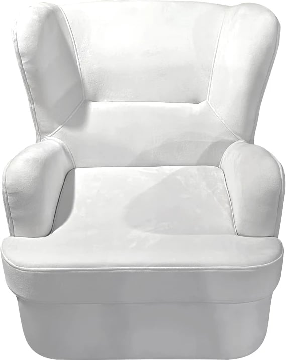 Fotel Regalo kadife, ngjyrë e bardhë, 75x88x85cm