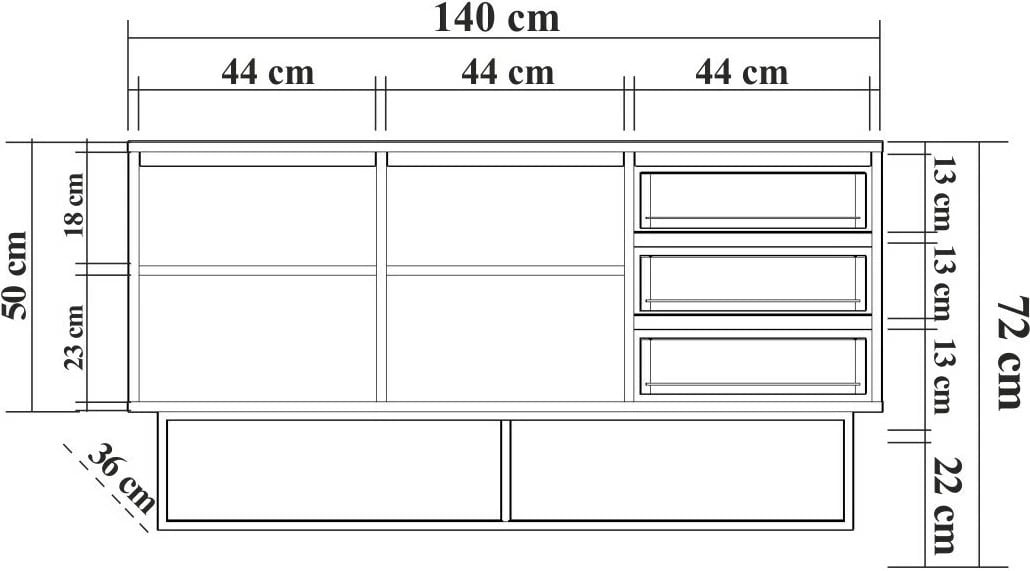 Set mobiljesh për dhomë dite Skye Decor, Laxus Takım 2, ngjyrë arrë dhe e zezë
